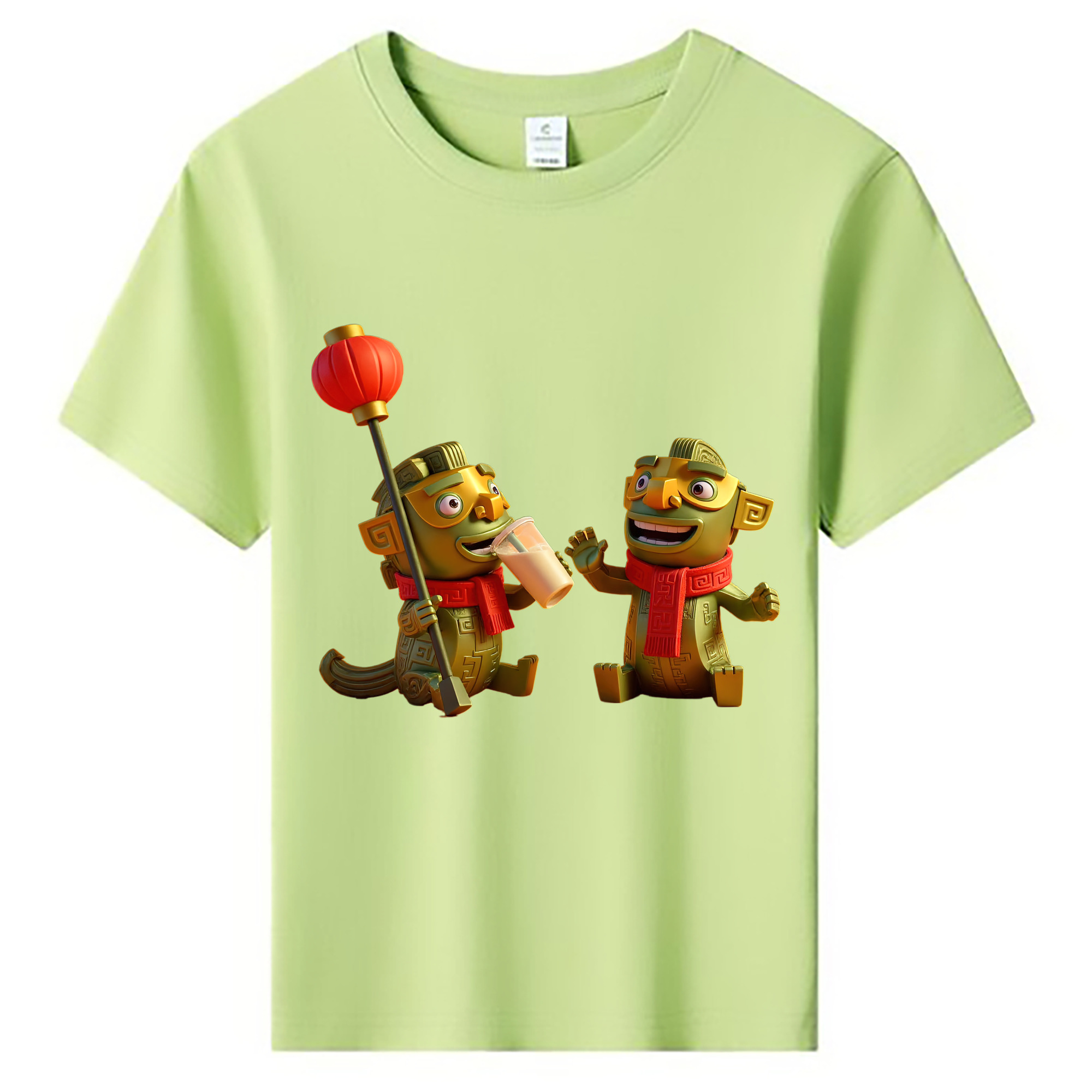 （画像用） Ne Zha 2 ナタ 魔童の大暴れ 綿100％キッズTシャツ（フロントプリント）